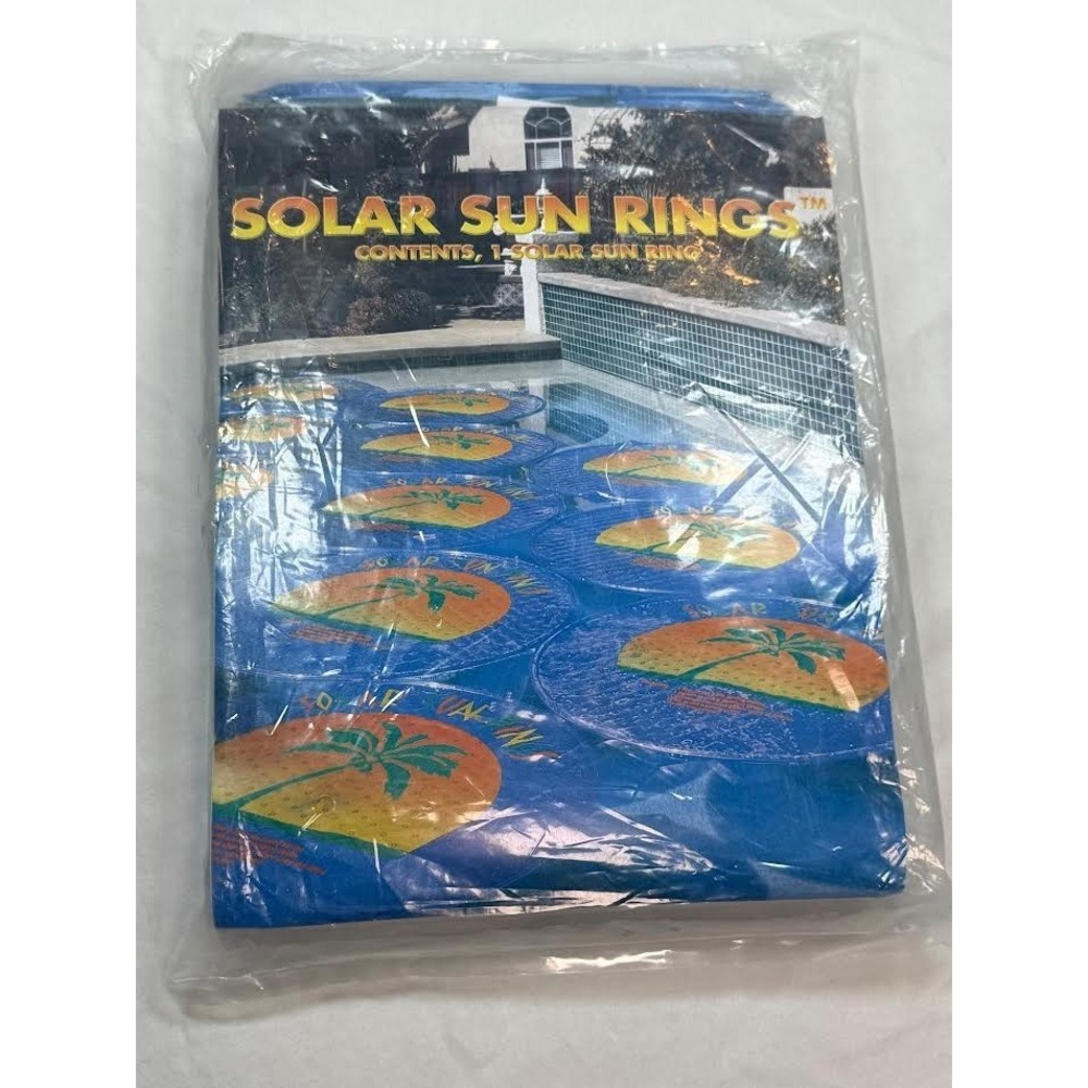 Solar Sun Rings with Palm Tree Design – 1 Round Solar Pool Cover New in Package!